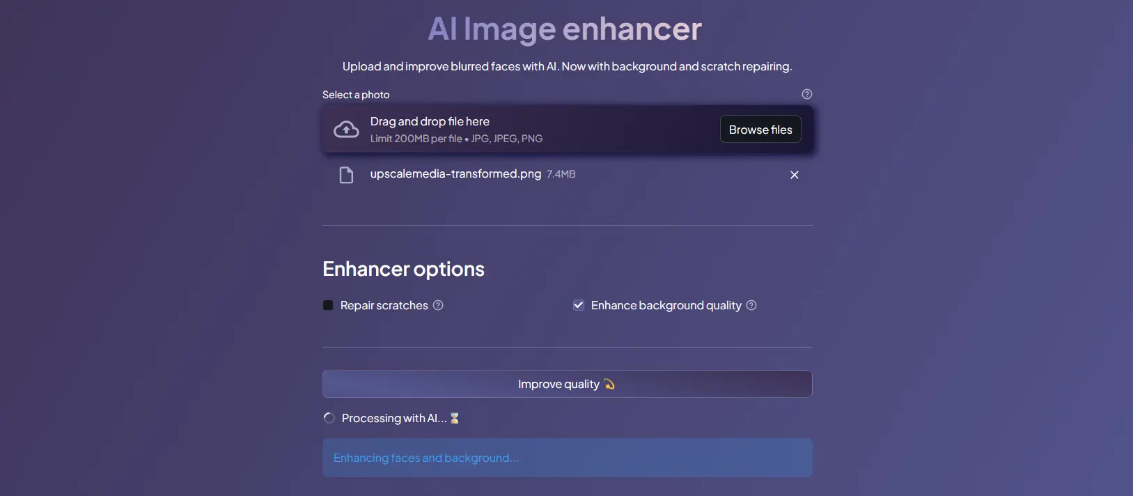 AI Image Enhancer project